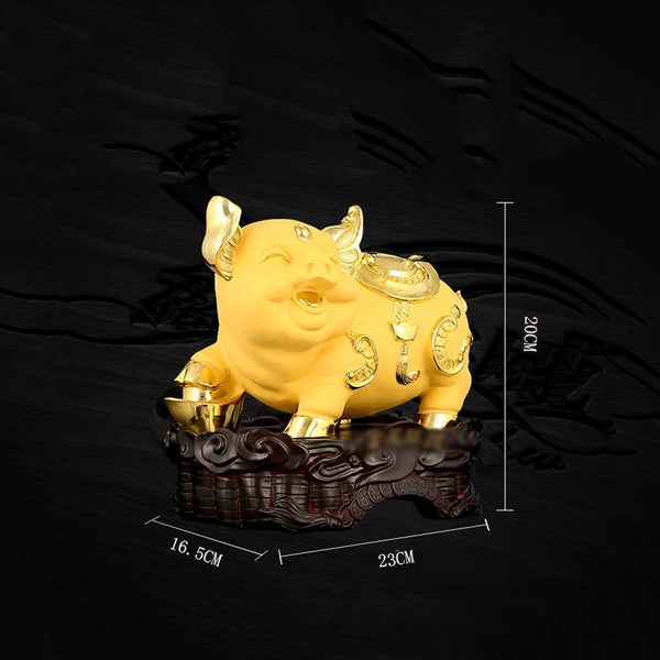 Xiao Mi Guo Ji- Crafts-Creative Lucky Feng Shui Fortune Zodiac Pig Home Decoration Crafts