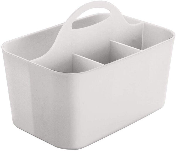 mDesign Plastic Portable Craft Storage Organizer Caddy Tote, Divided Basket Bin
